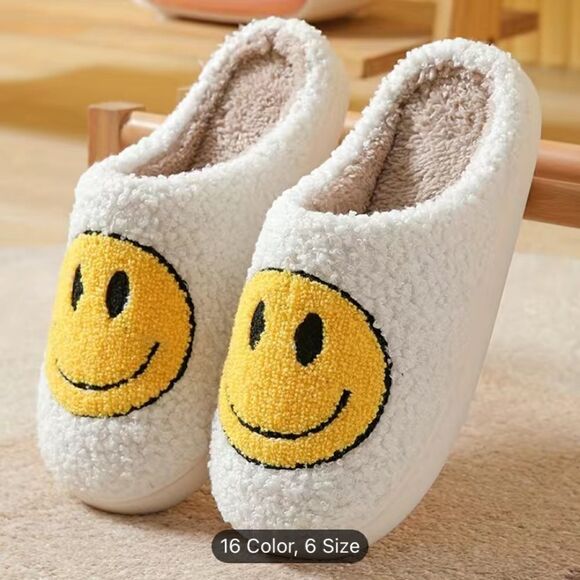 Smiley Face Slip on Slippers - Picture 2 of 5